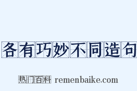 各有巧妙不同造句是什么意思的图片